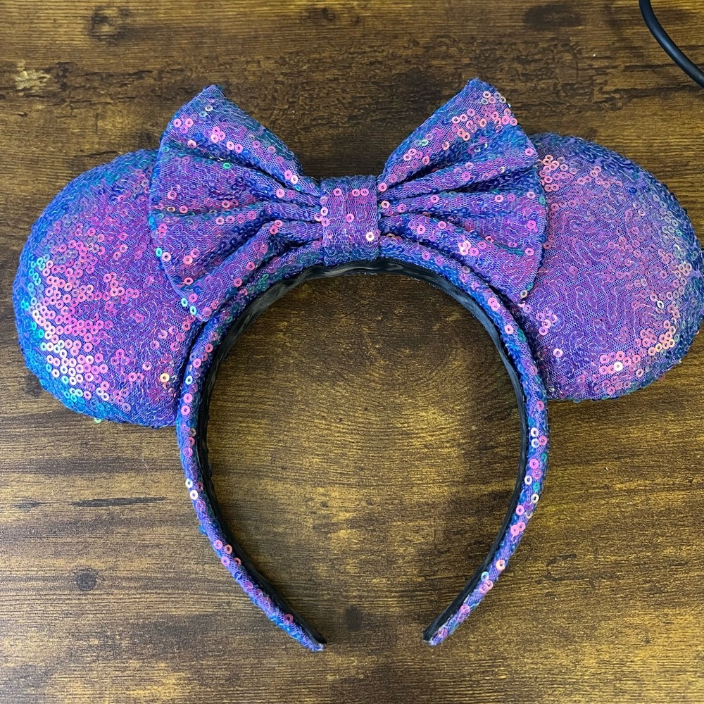 BBBrooke Purple Sequin Mouse Ears Headband
